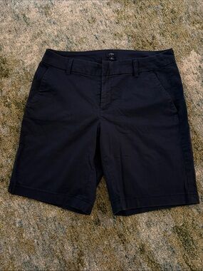 J. Crew Factory Dark Navy Cotton Chino Bermuda Shorts